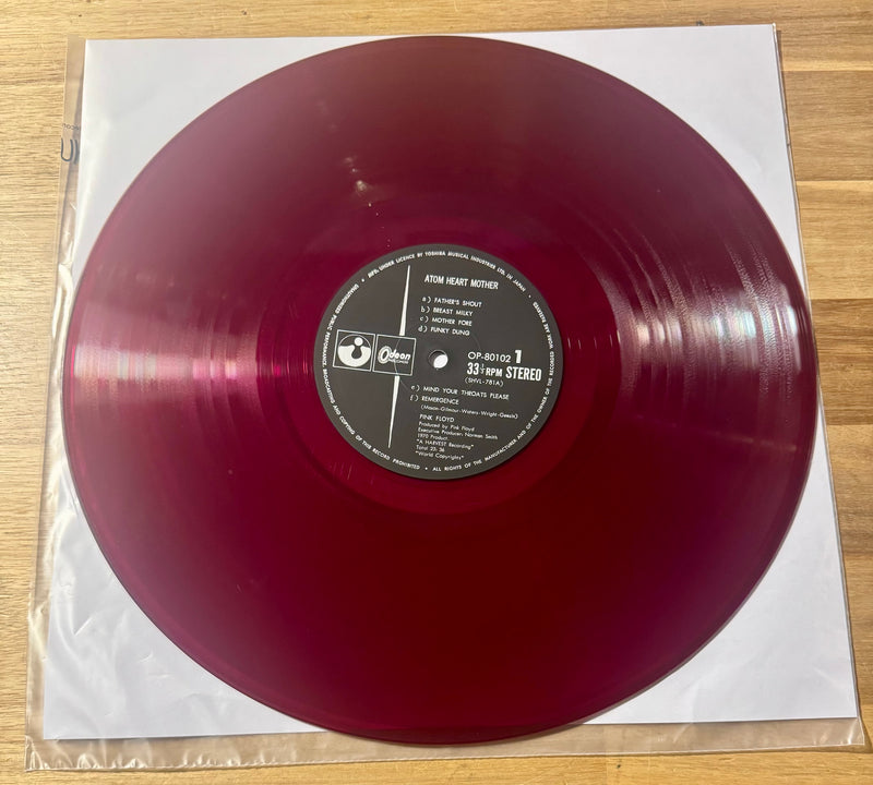 Pink Floyd--Atoms Heart Mother (Japan, 1971, Red Wax, Textured Gatefold w/ Obi & Insert), Vinyl Record