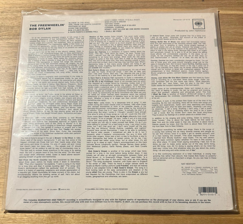 Bob Dylan--The Freewheelin' Bob Dylan, Vinyl Record