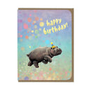 Amy Rose Moore Illustration - BIRTHDAY - Happy Hippo - Greeting Card