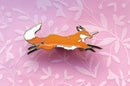 Alum and Ink - Red Fox Thief Enamel Pin: Rubber Pin Back