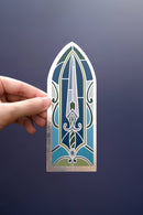 The Bookish Atelier - Silver Foil Stained Glass Sword Bookmark Bookish Romantasy