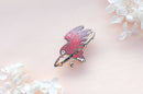 Alum and Ink - Cosmic Hawk Enamel Pin: Rubber Pin Back