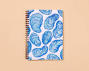 And Here We Are - Letterpress A5 Spiral Notebook—Oyster (Seafood Beach Summer)