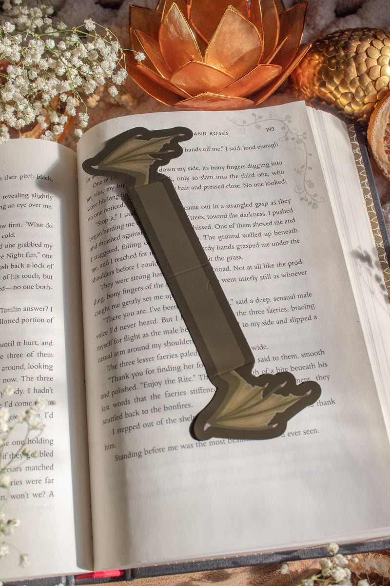 Meaggie Moos - 3D Dragon Wings Bookmark | Soft Touch: Black