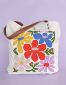 Idlewild Co. - Canvas Tote Bag with Vegan Leather Handles | Primary Blooms