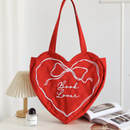 The Bookish Atelier - Book Lover Heart Embroidered Tote Bag, Reader Bag, Bookish