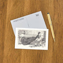 Found Image Press - Postcard LT-506 Prone Woman Reading Book