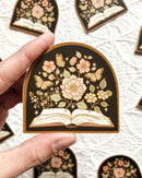 Flora West Design - Book Lovers Magical Floral Novel Sticker 2.5" Bookish Decal