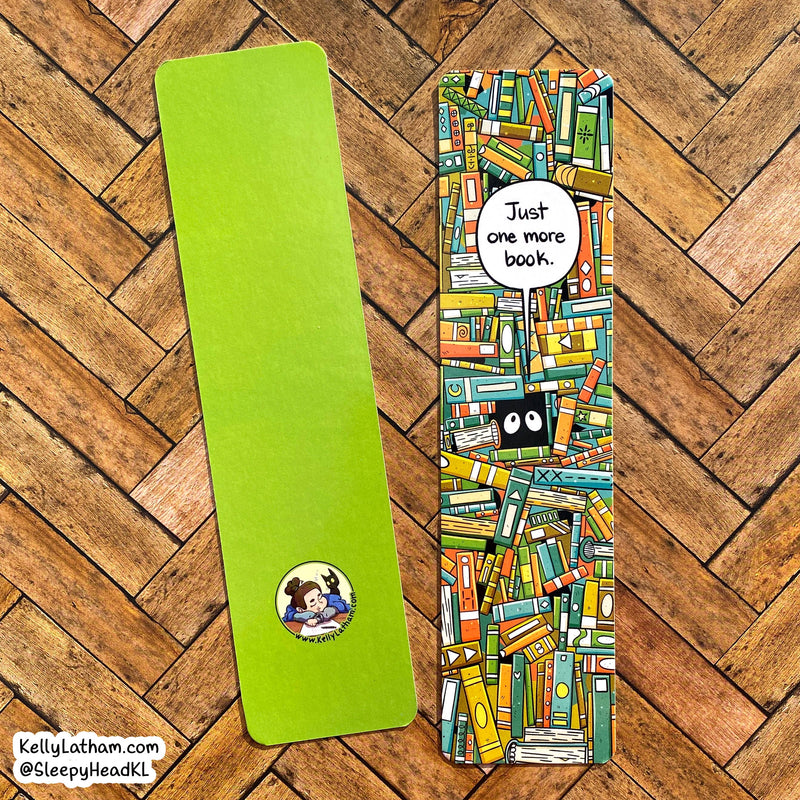 Kelly Latham Art - One More Book Bookmark - Indie Bookstore Book Lover Funny: Clear Hanging Bag