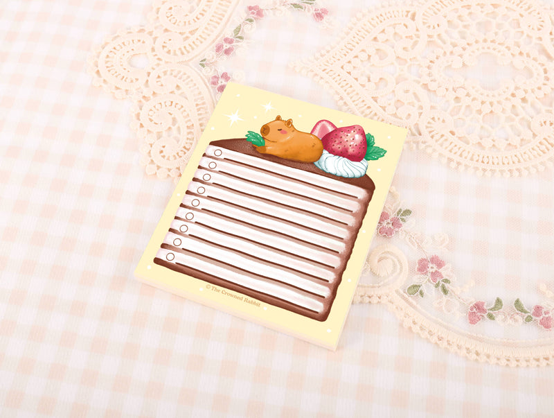 The Crowned Rabbit - Capybara Crepe Cake Memo Pad, Notepad