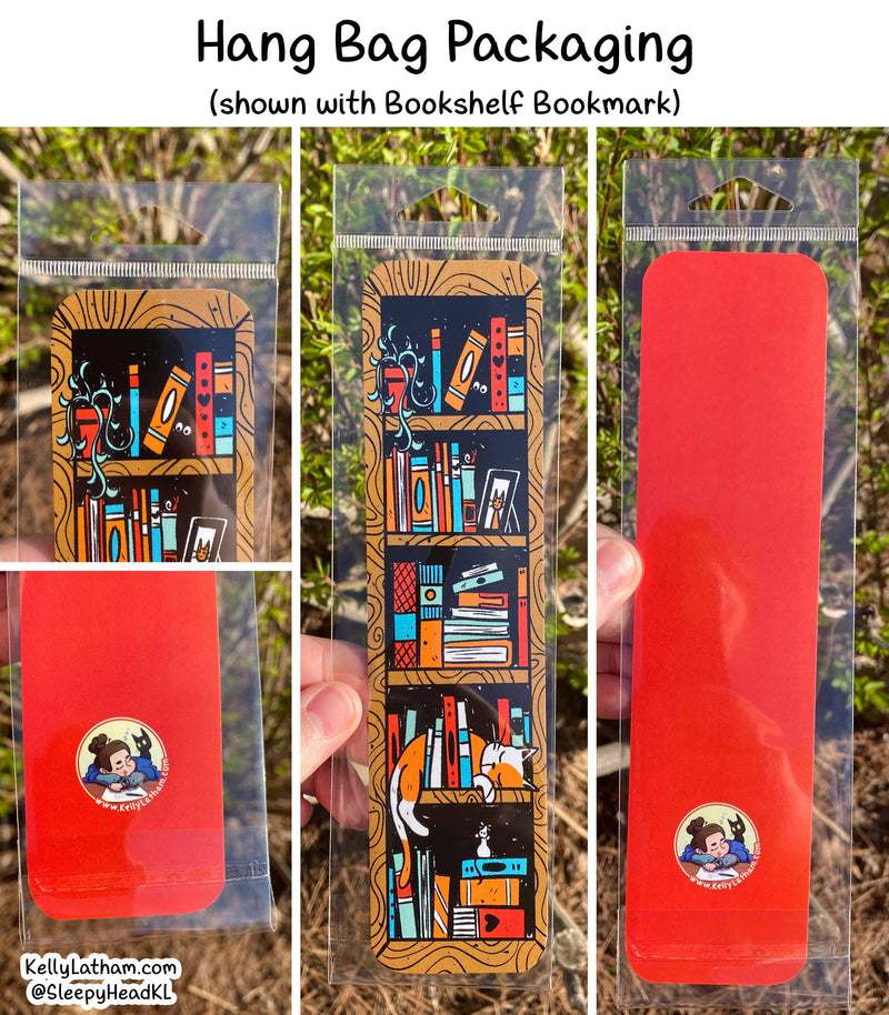 Kelly Latham Art - Green Dragon Bookmark - Bookstore, Book Lover, Fantasy: Clear Hanging Bag