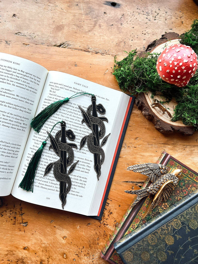 The Bookish Atelier - Serpent's Blade Faux Leather Bookmark