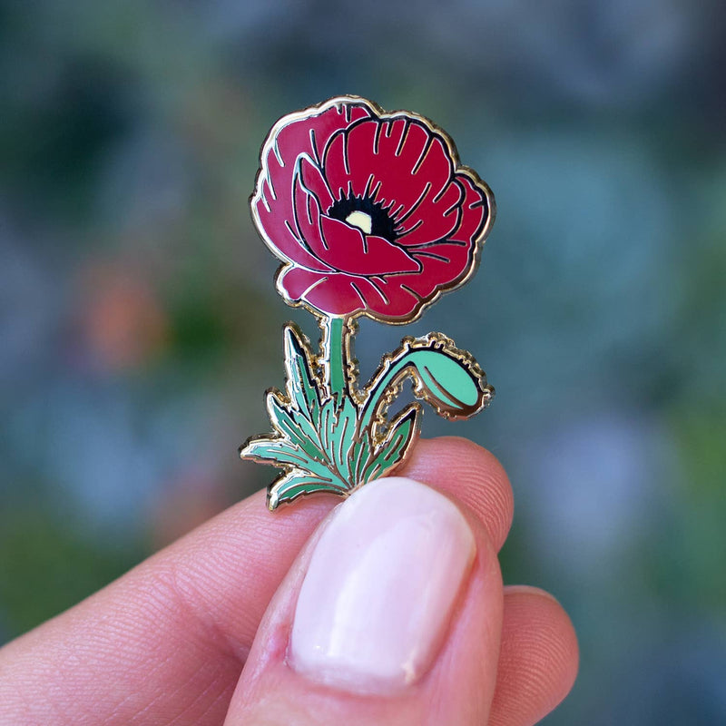 Botanical Bright - Red Poppy Enamel Pin