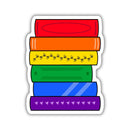 Kingdom of Threads - Gay Pride Book Stack Flag Sticker