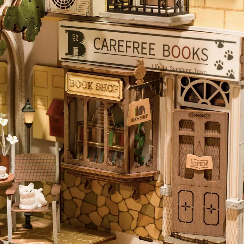 RONSTONE Book Nook Kit - DIY Poppenhuizen Miniatuurhuis met Stofkap en LED- licht - Moment in de Tijd Boekenplank Decoratieset voor Volwassenen RONSTONE Book Nook Kit - DIY Poppenhuizen Miniatuurhuis met Stofkap en LED- licht - Moment in de Tijd Boekenplank Decoratieset voor Volwassenen