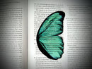 Dark Veinlet - Clear Bookmark - Mint Moth Wing Cottagecore Dark Academia