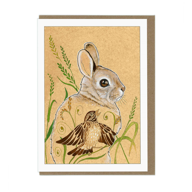 Amy Rose Moore Illustration - Silence and Song Rabbit Greeting Card