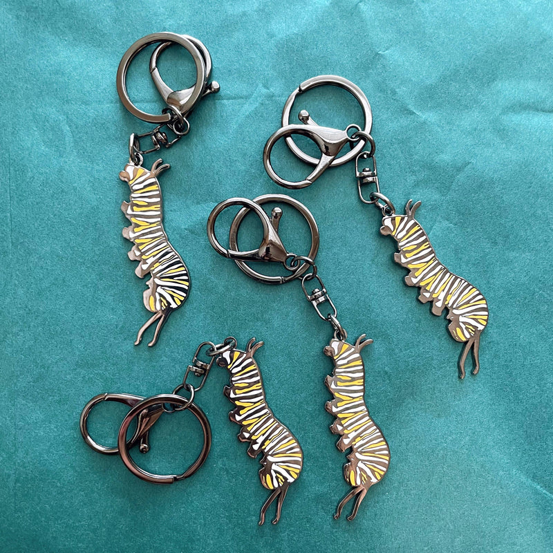 Mother of the Moon - Monarch Caterpillar Hard Enamel Keychain: Keychain only