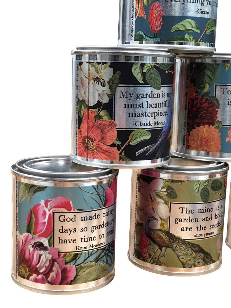 Fly Paper Products - The Lit Library Bookshelf 8oz Soy Candle w Literary Quote