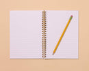 And Here We Are - Letterpress A5 Spiral Notebook—Oyster (Seafood Beach Summer)