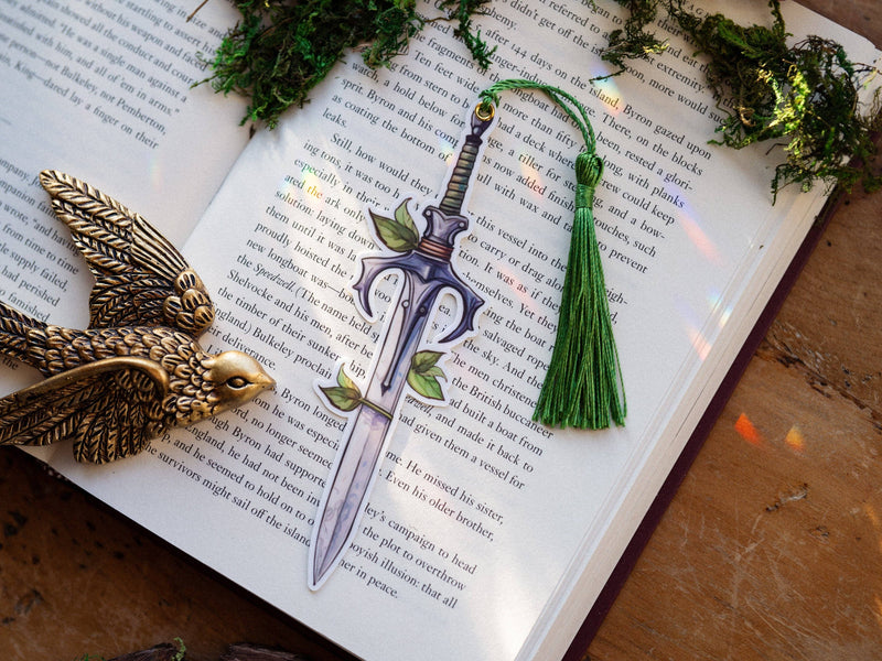 The Bookish Atelier - Floral and Ivy Sword Bookmarks: Rose Sword