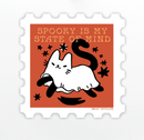 Shelley Couvillion - Spooky Cute Ghost Cat - stamp shaped sticker
