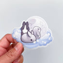 Thousand Skies - Vinyl Sticker (Transparent) Silver Moon Bunnies