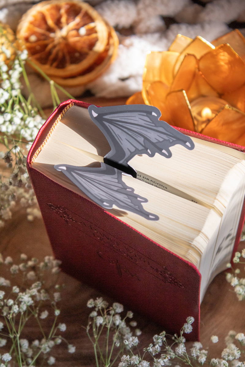 Meaggie Moos - 3D Dragon Wings Bookmark | Soft Touch: Black