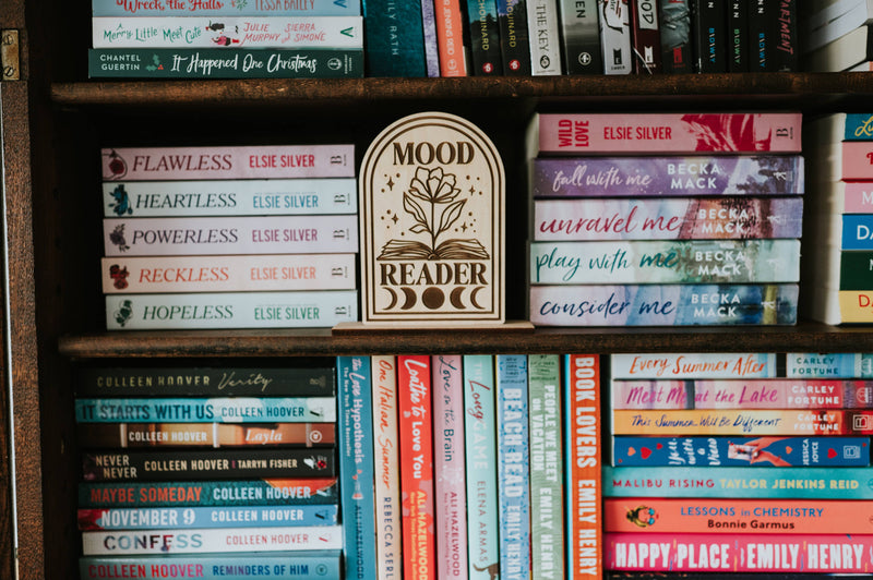 The Bookish Bird Co. - Mood Reader Shelf Sitter w/ Stand: Wood