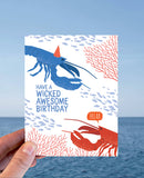 Modern Printed Matter - Wicked Awesome Lobsters Birthday Card
