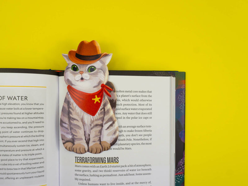 Grey Street Paper - Western Cat Die-Cut Bookmark
