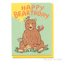 Lucky Sardine - Happy Bearthday, Bear & Friends, Forest Shroom Birthday Card