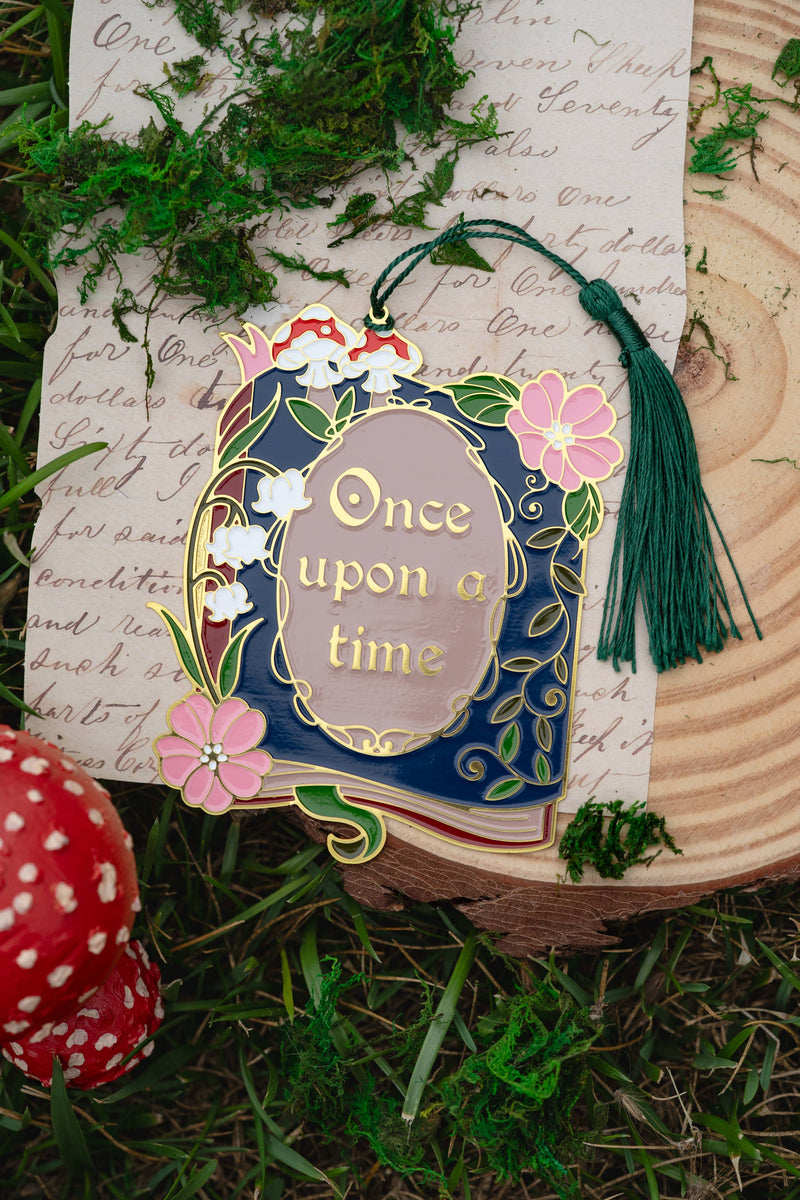 The Bookish Atelier - Once Upon a Time Book Metal Bookmark, Bookish Fantasy