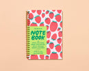 And Here We Are - Letterpress A5 Spiral Notebook—Strawberry (Colorful Berries)