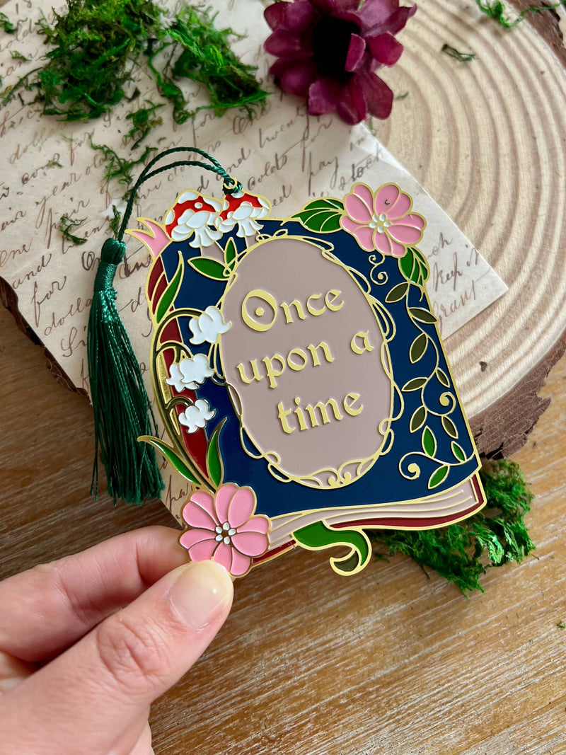 The Bookish Atelier - Once Upon a Time Book Metal Bookmark, Bookish Fantasy