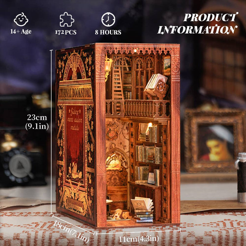 Hands Craft - DIY Book Nook Kit: Eternal Bookstore with Dust Cover