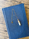 Bookish Trinkets - North Star Celestial Short Gold Chain Bookmark With Charm: White Crystal