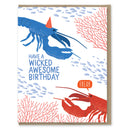 Modern Printed Matter - Wicked Awesome Lobsters Birthday Card