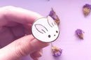 Alum and Ink - Bunny Bun Enamel Pin: Rubber Pin Back