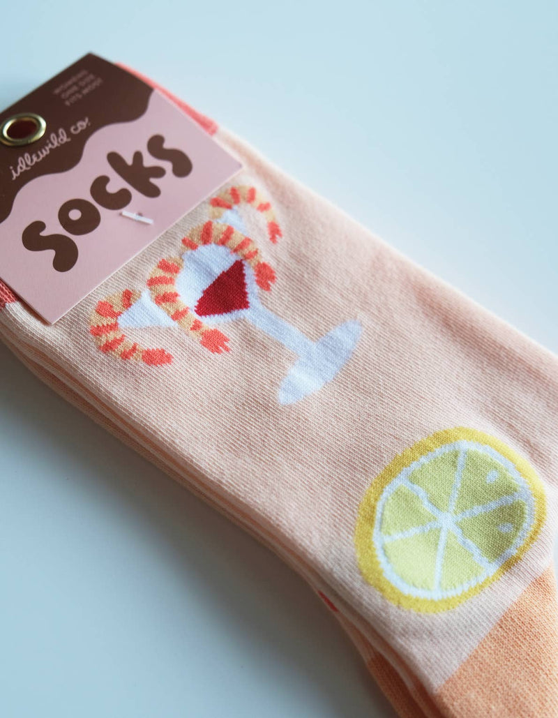 Idlewild Co. - Shrimp Cocktail 100% Cotton Women's Crew Socks