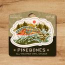Pine Bones - Swimming Jumping Trout - Durable & Weatherproof Sticker
