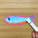 2Birds1Pencil - Don't be Afraid to Flop Tinned Fish Vinyl Sticker