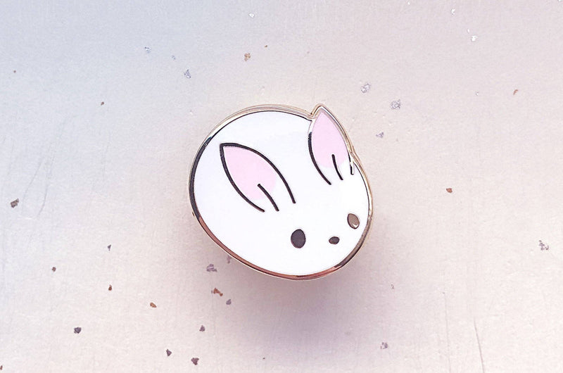 Alum and Ink - Bunny Bun Enamel Pin: Rubber Pin Back