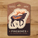 Pine Bones - Elk Bugling, Winter Rocky Mountains - Durable & Weatherproof