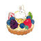 The Crowned Rabbit - Fruit Tart Rabbit Enamel Pin