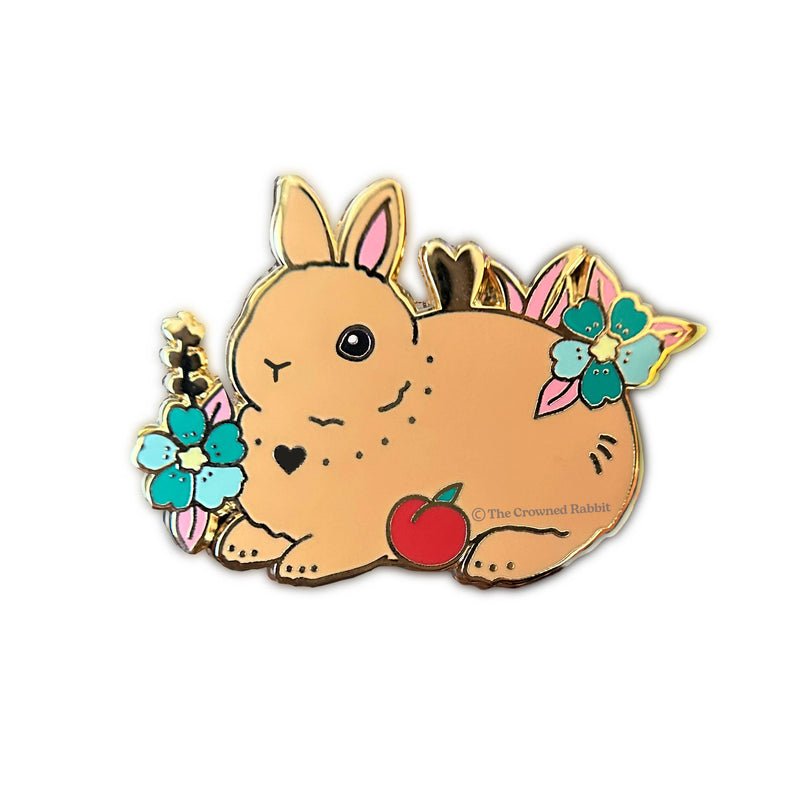 The Crowned Rabbit - Brown Netherland Dwarf Rabbit Enamel Pin