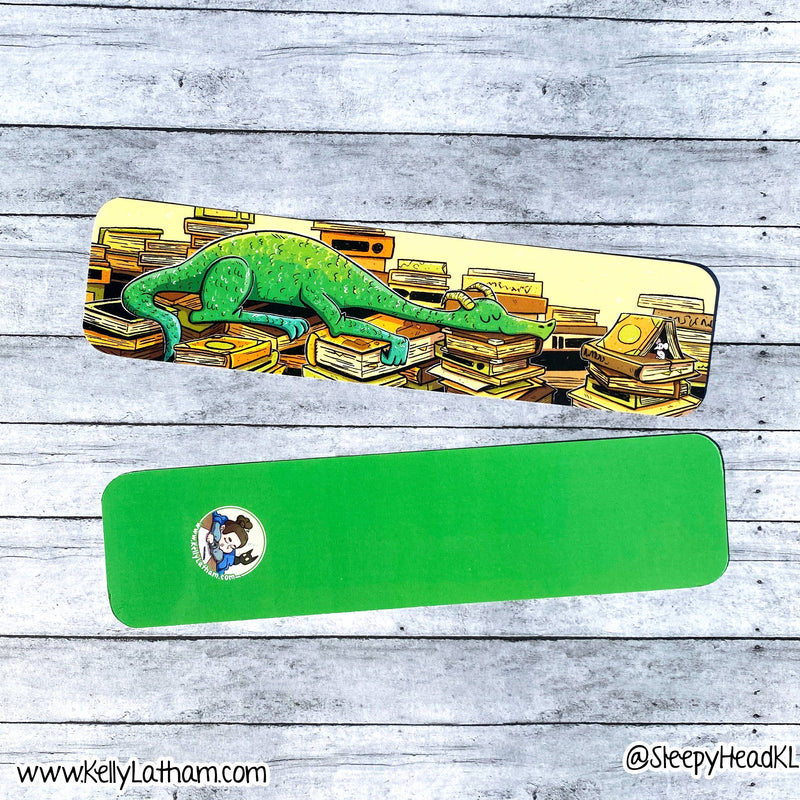 Kelly Latham Art - Green Dragon Bookmark - Bookstore, Book Lover, Fantasy: Clear Hanging Bag