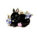 The Crowned Rabbit - Black Netherland Dwarf Rabbit Enamel Pin