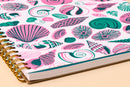 And Here We Are - Letterpress A5 Spiral Notebook—Shell Pattern (Beach, Summer)