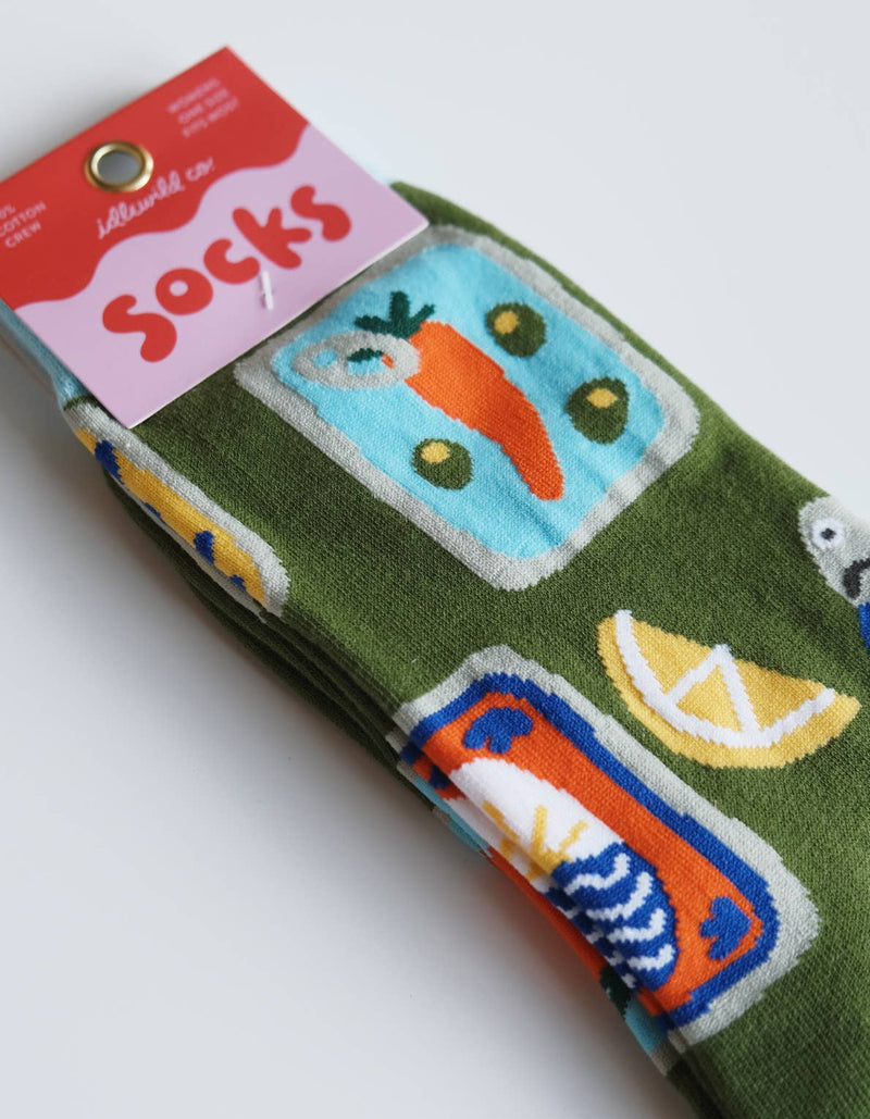 Idlewild Co. - Tinned Fish 100% Cotton Women's Crew Socks